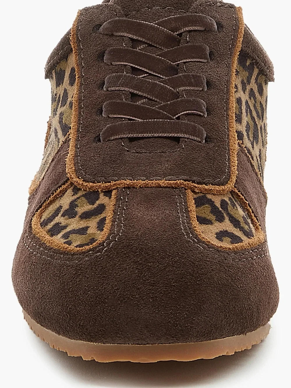 NWT ♥️ Kelsi Dagger Women's Brown Suede Leopard-Panel Casual Sneaker size 6.5